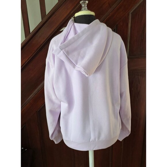 Adidas Womens Lilac Logo Hoodie Sweatshirt Size S NWT - Picture 3 of 10
